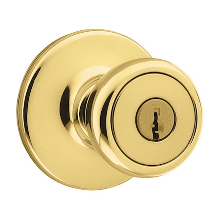 Kwikset Kwikset Tylo Polished Brass Entry Knobs 1-3/4 in. 94002-873